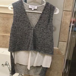 Grey/white dressy tank